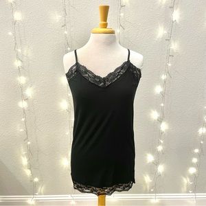 Active Basic Black Lace Tank Top